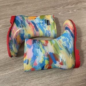 Colorful Rain Boots with Red Soles